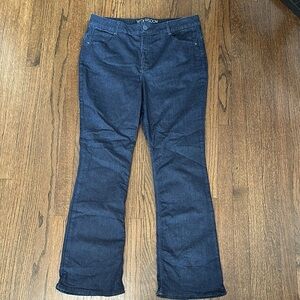 NWOT Wit & Wisdom Dark Blue Denim Stripe Detail Boot Cut Flare Jeans 18